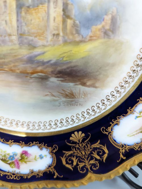 fig 2. Royal Worcester Cabinet Hand Painted Plate by John Stinton, 1915.