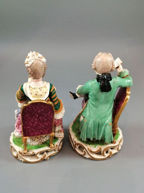 fig 3. Antique Derby Porcelain Figurines of Young Pair, c.1780