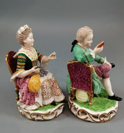 fig 5. Antique Derby Porcelain Figurines of Young Pair, c.1780