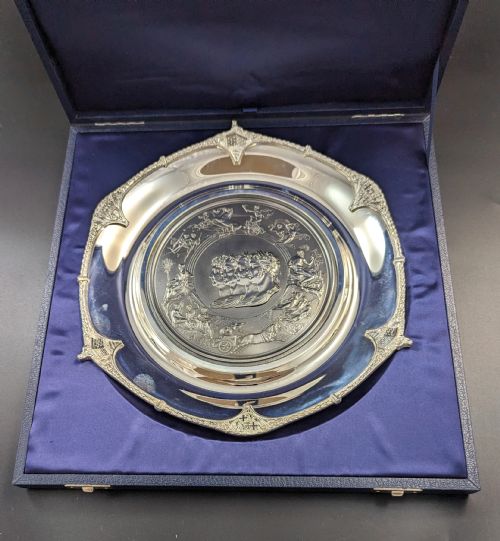 Rare Limited Edition (1 of 150) Sterling Silver Battle of Waterloo Boxed Commemorative Medal (Salver )