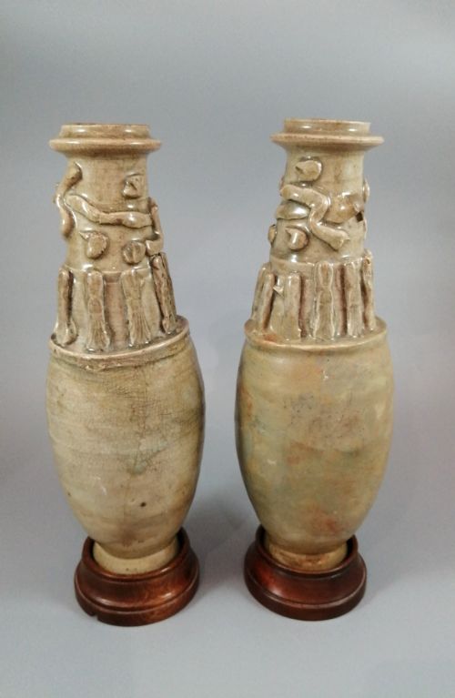 fig 2. Couple of Antique Chinese Celadon Funeral Vases, Song Dynasty (960 to 1279).