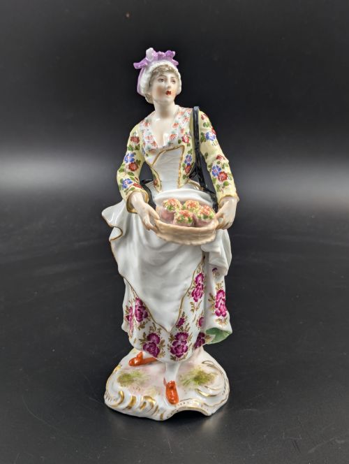 Figurine of Flower Seller, Samson, France, 19th Century.