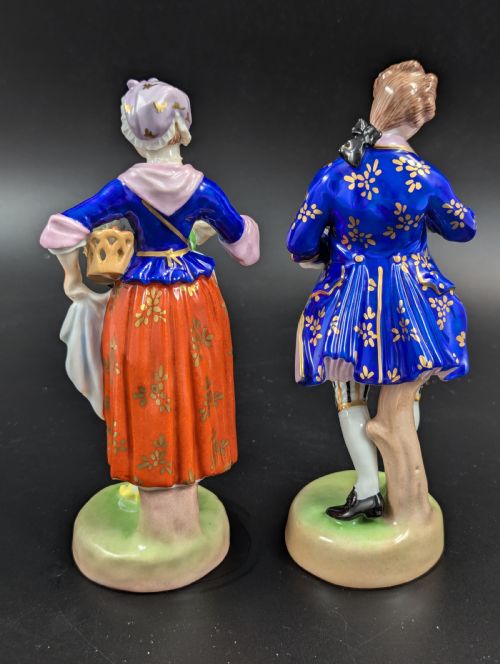 fig 3. Pair of antique porcelain figurines, Dresden, Potschappel, early 20th century