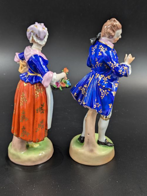 fig 4. Pair of antique porcelain figurines, Dresden, Potschappel, early 20th century