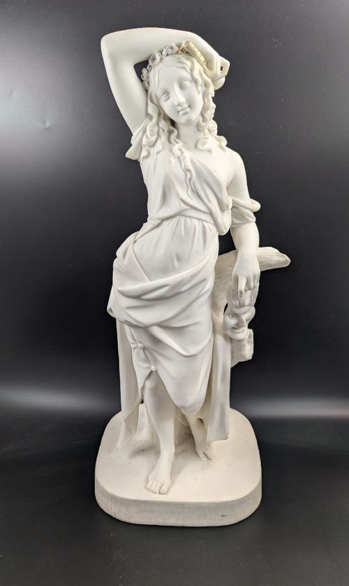 A Large Parian Figurine “Comedy”, by W. Boyton Kirk, Worcester, C.1853.