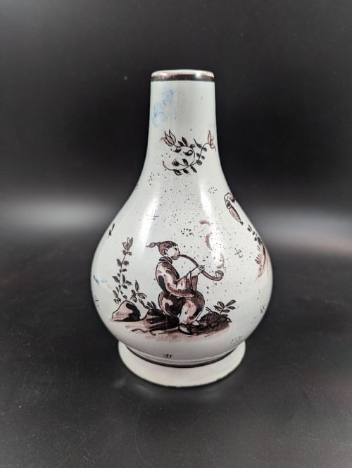 Antique Delft Tin-glazed Pottery Vase, Mid-18th Century.