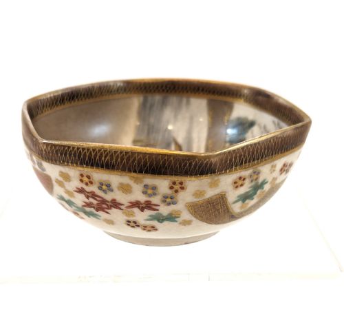 fig 2. Satsuma Hexagonal Bowl, Kinkozan, Japan, c. 1920