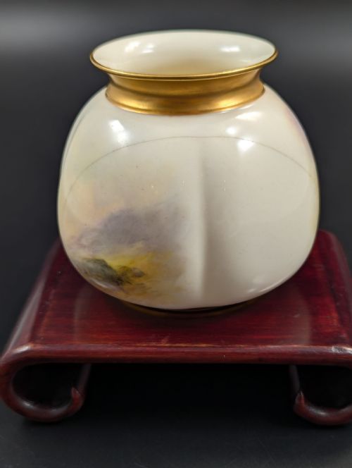 A PAIR OF ROYAL WORCESTER VASES PAINTED WITH HIGHLAND CATTLE BY HARRY STINTON - ADDITIONAL PHOTO 14