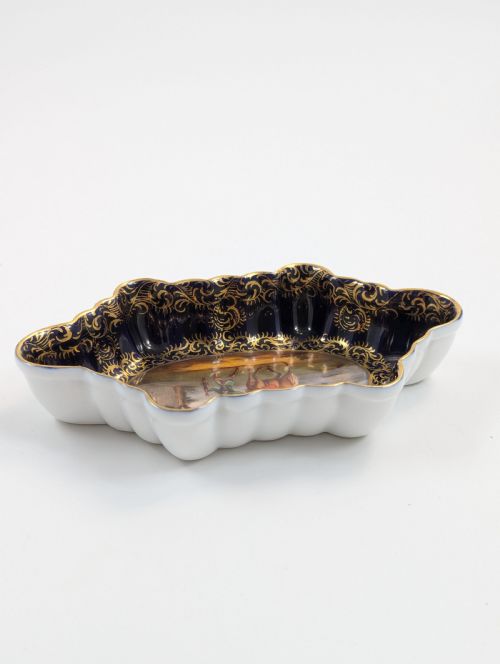 DRESDEN HELENA WOLFSOHN HANDPAINTED DISH C 1870 - ADDITIONAL PHOTO 4