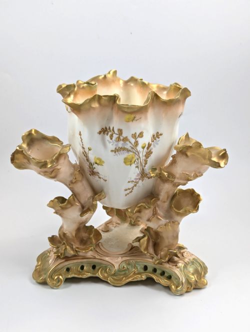 fig 2. Moore Bros Floral and Gilt Decorated Vase, c. 1890, Very Rare