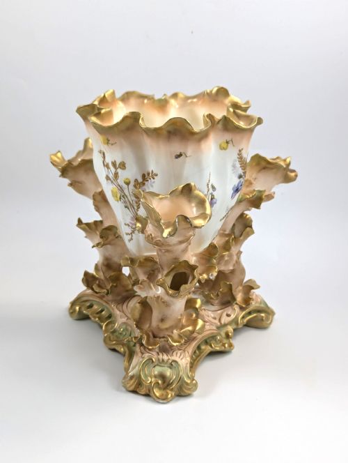 fig 3. Moore Bros Floral and Gilt Decorated Vase, c. 1890, Very Rare