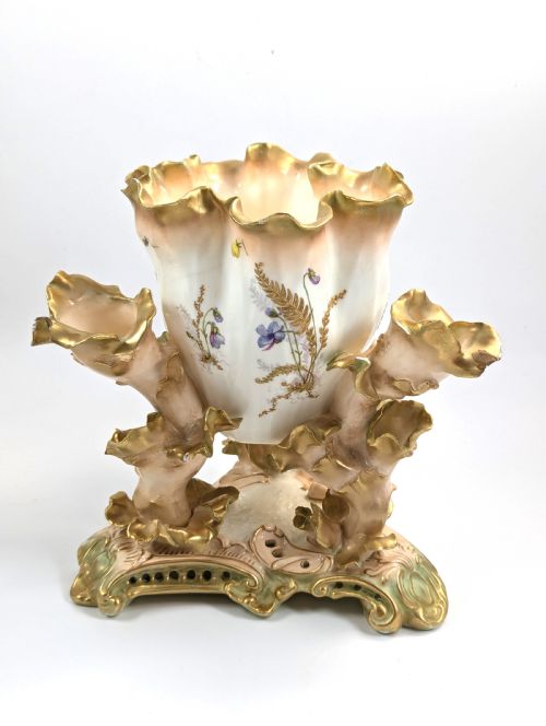 fig 4. Moore Bros Floral and Gilt Decorated Vase, c. 1890, Very Rare