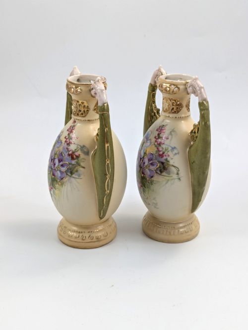 ANTIQUE PORCELAIN VASES BY ALEXANDRA PORCELAIN WORKS ERNST WAHLISS C 1905 - ADDITIONAL PHOTO 1