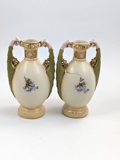 ANTIQUE PORCELAIN VASES BY ALEXANDRA PORCELAIN WORKS ERNST WAHLISS C 1905 - ADDITIONAL PHOTO 3