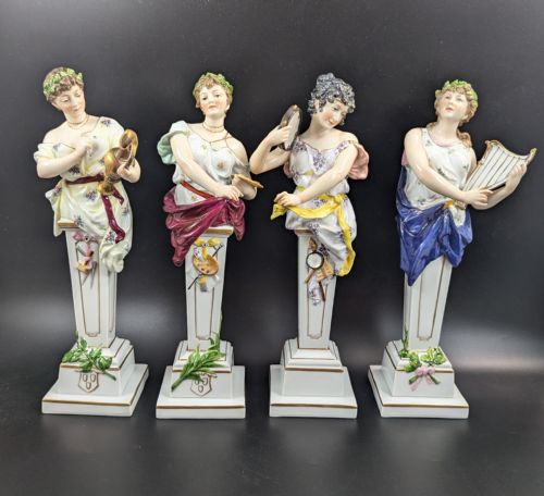 Porcelain Figurines ‘Allegory of Art’ by Achille Mollica, 19th Century