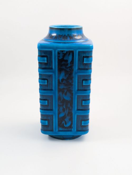 fig 2. Christopher Dresser for Minton Turquoise-Glazed Square Vase, c. 1880