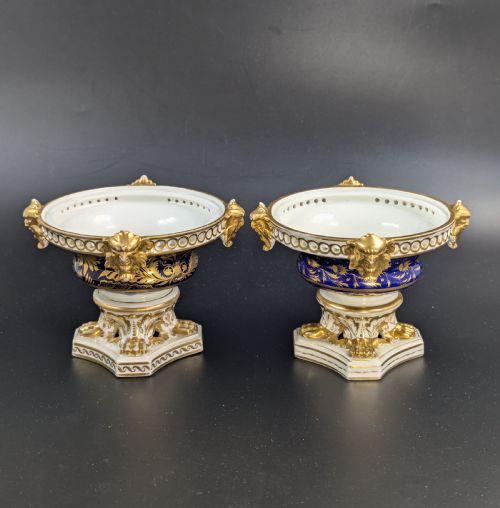 fig 5. Antique Pair of Bloor Derby Duesbury Porcelain Pot Pourri, c. 1820