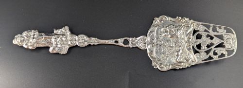Antique Silver Cake Server, Germany, 19th Century
