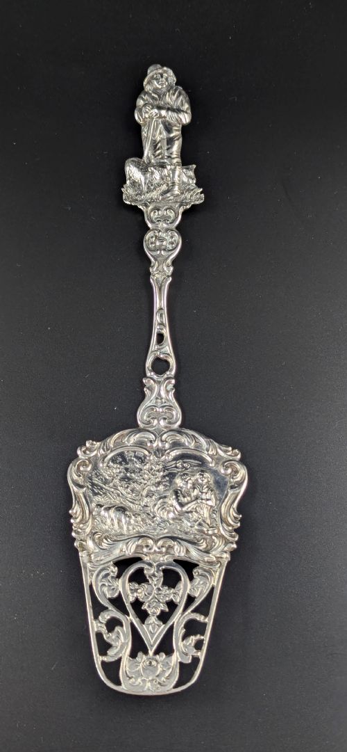 fig 1. Antique Silver Cake Server, Germany, 19th Century