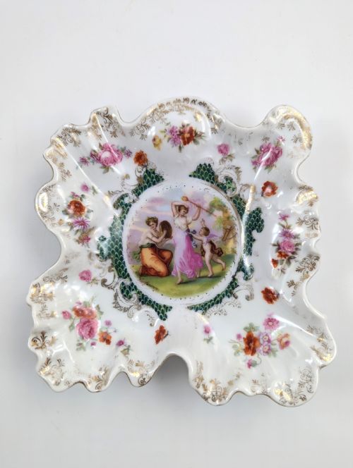 fig 2. Antique Porcelain Plates from Plaue Schierholz, Germany, c. 1875. Two plate