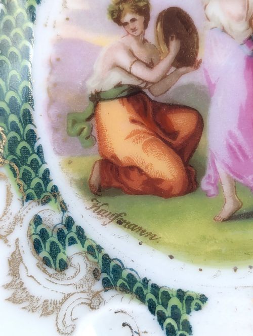 fig 3. Antique Porcelain Plates from Plaue Schierholz, Germany, c. 1875. Two plate