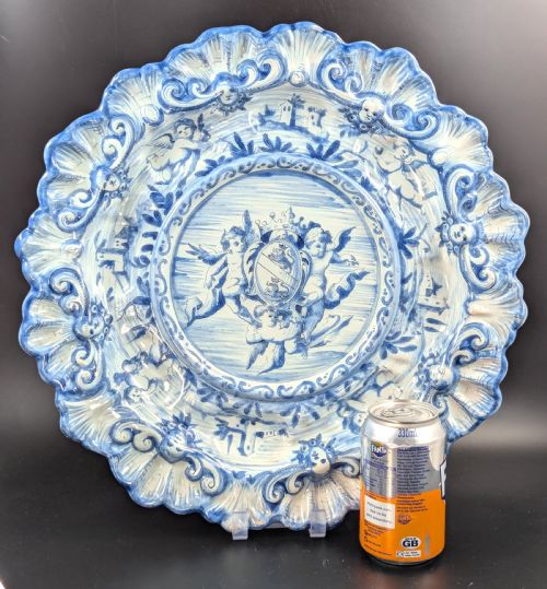fig 3. Antique Italian Cantagalli Plate, Decorated with Putti, 19th Century – Large