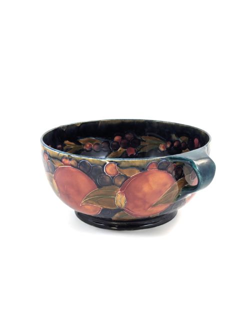 fig 1. William Moorcroft Antique Twin Handled Bowl with Pomegranate Pattern, c. 1916.