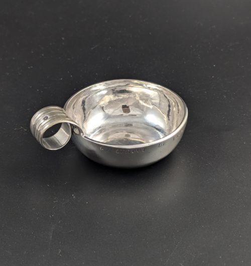 fig 1. Antique French Wine Taster (Tastevin) in Sterling Silver, 18th Century