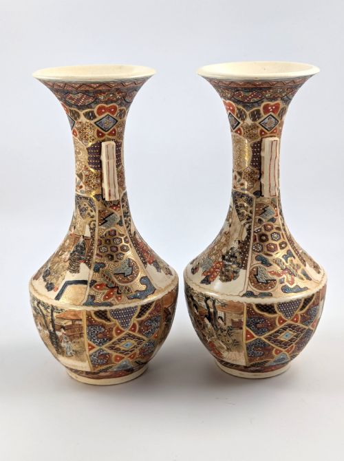 fig 1. Antique Satsuma Vases by Takichi Hotoda, Meiji Period (1868-1912)