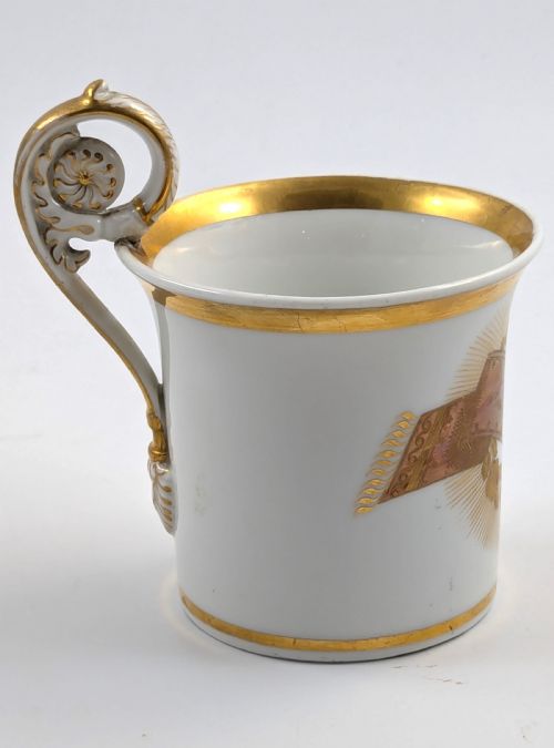 fig 4. Antique KPM Berlin, Germany, Porcelain Hand-Painted Cup, c. 1780-1790.