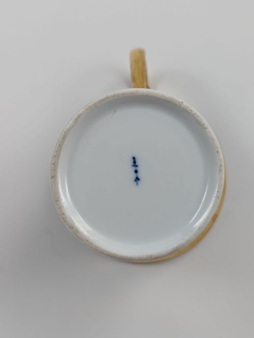 ANTIQUE KPM BERLIN GERMANY PORCELAIN HANDPAINTED CUP SAUCER C 1800 - ADDITIONAL PHOTO 8