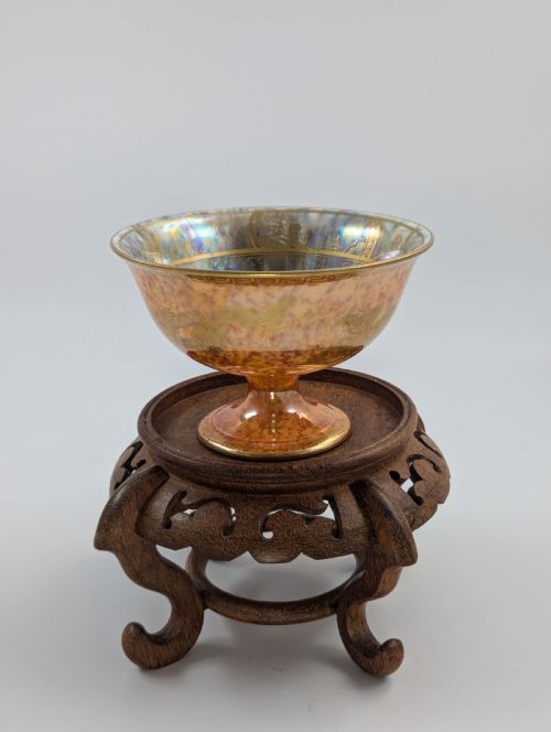 Daisy Makeig-jones Mottled Orange Lustre Footed Bowl, Wedgwood, C. 1915