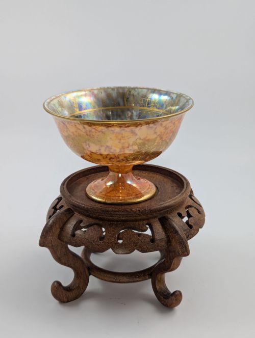 fig 2. Daisy Makeig-Jones Mottled Orange Lustre Footed Bowl, Wedgwood, c. 1915