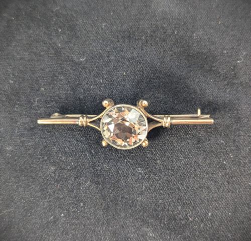 fig 1. Russian Silver-Gilt Brooch with Smoky Topaz