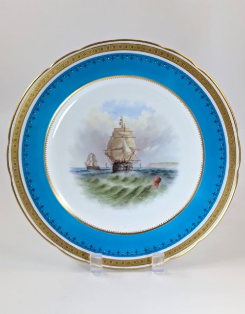Antique Minton Cabinet Porcelain Hand-painted Plate, 1872