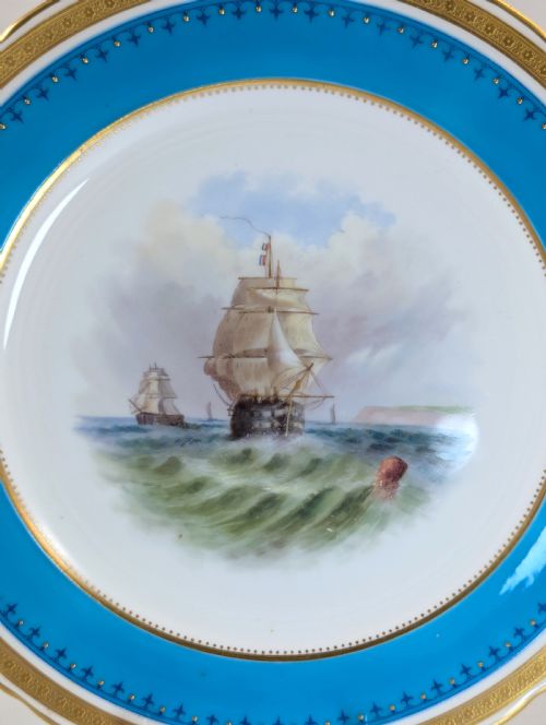 fig 1. Antique Minton Cabinet Porcelain Hand-Painted Plate, 1872