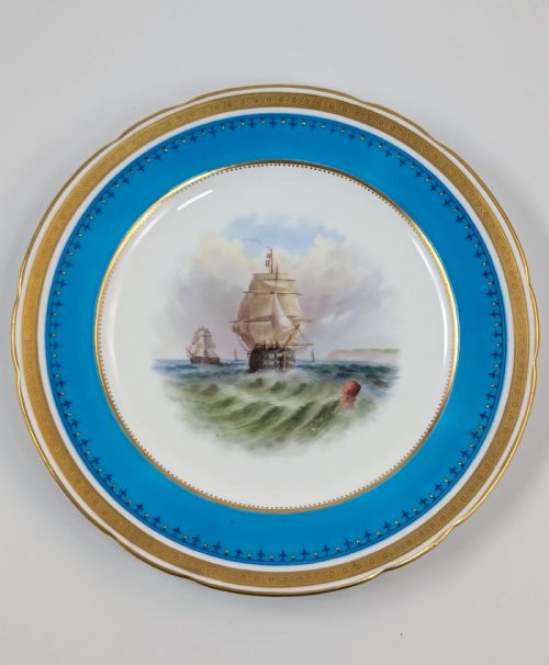 fig 4. Antique Minton Cabinet Porcelain Hand-Painted Plate, 1872