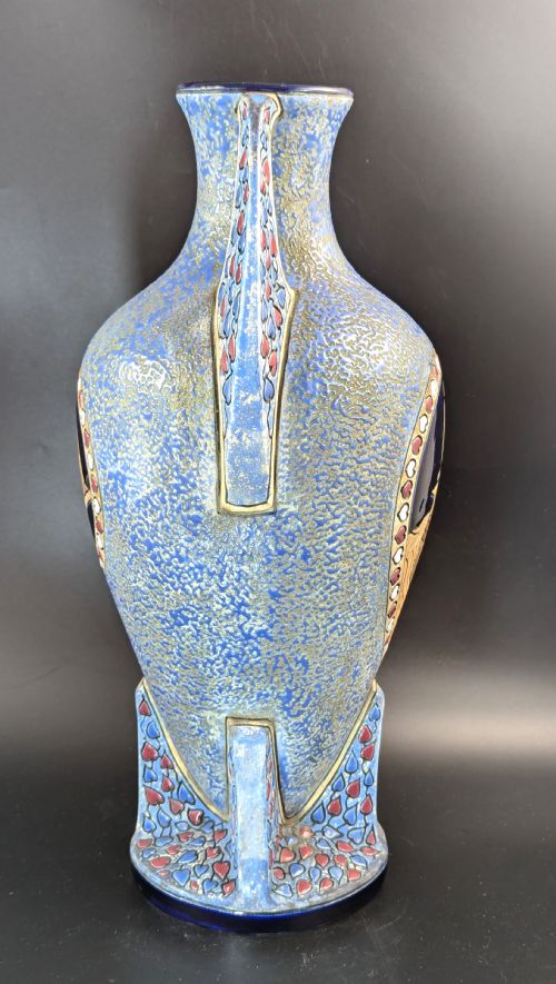 fig 1. Rare Vase with Knight Portrait by Amphora, Czechoslovakia, c. 1920