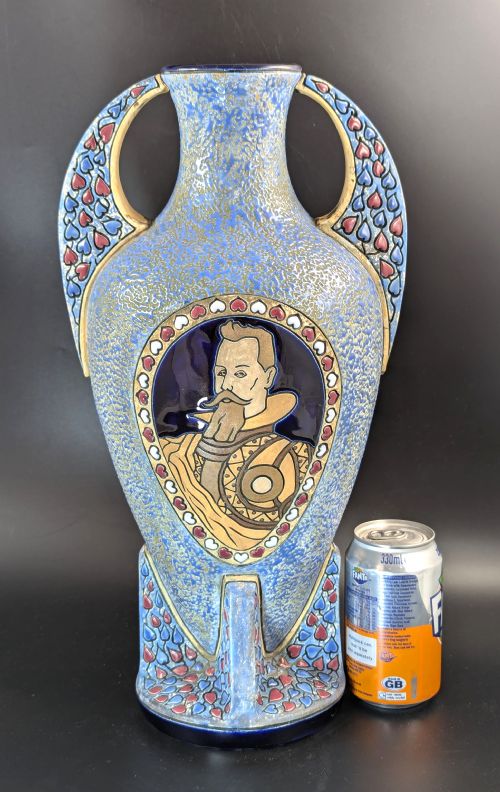 fig 4. Rare Vase with Knight Portrait by Amphora, Czechoslovakia, c. 1920