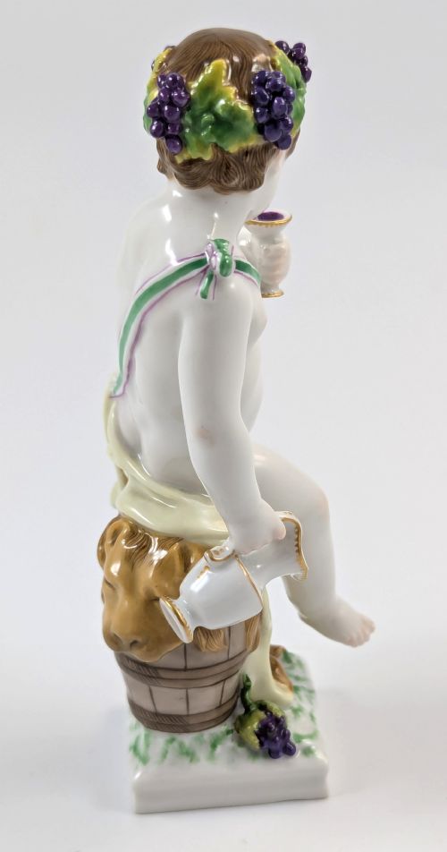 fig 2. Antique Porcelain Figurine of Bacchus Putto, KPM, Germany, ?. 1850