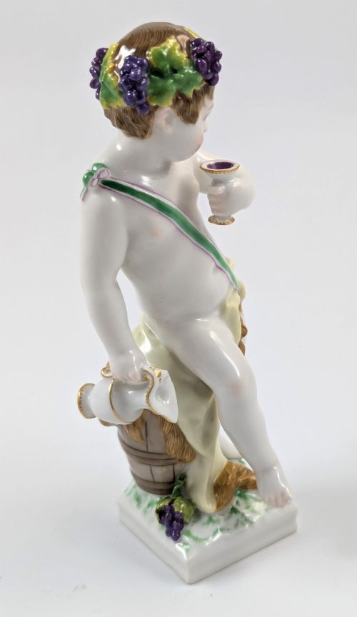 fig 4. Antique Porcelain Figurine of Bacchus Putto, KPM, Germany, ?. 1850