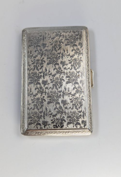 fig 1. Elegant Sterling Silver Cigarette Case with Floral Design