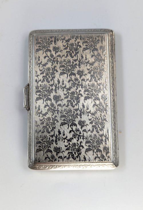 fig 2. Elegant Sterling Silver Cigarette Case with Floral Design