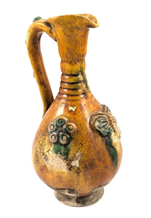 fig 2. Antique Earthenware Amber (Yellow) Glazed Ewer, Cannakkale, mid-19th century