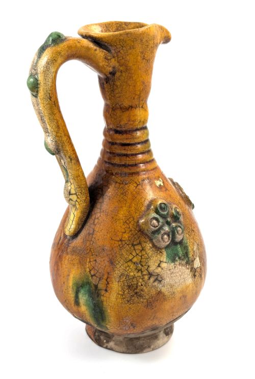 fig 4. Antique Earthenware Amber (Yellow) Glazed Ewer, Cannakkale, mid-19th century