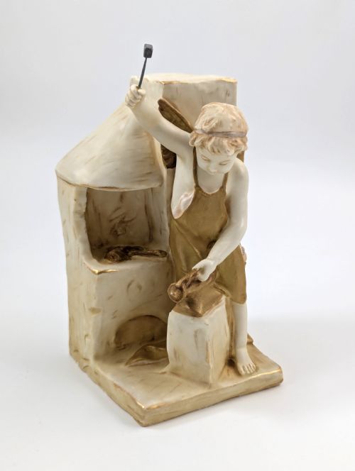 Antique Rare Porcelain Figurine of Cupid by Wahliss, Teplitz-turn, Austria, C. Early 20th Century