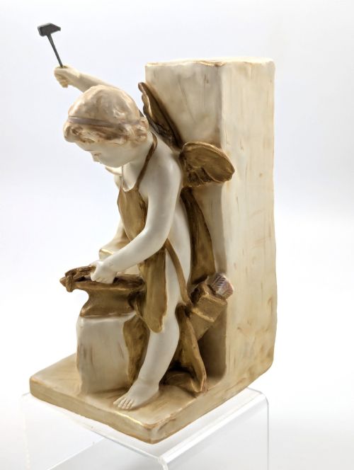 fig 1. Antique Rare Porcelain Figurine of Cupid by Wahliss, Teplitz-Turn, Austria, c. early 20th century