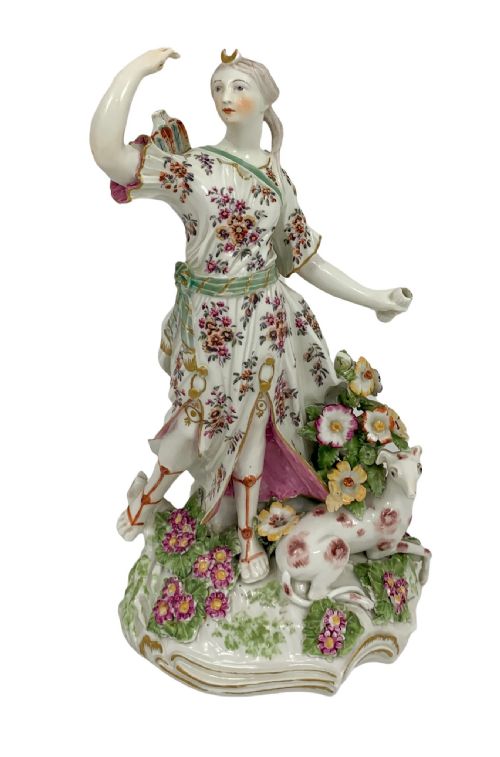 Early Derby, Patch Period, Diana Figurine, William Duesbury & Co., Ca. 1765