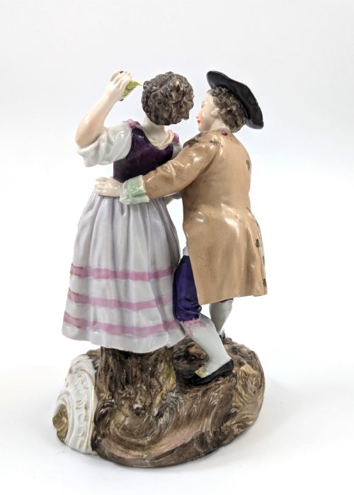 fig 2. Antique Porcelain Figurine Couple, Triebner, Ens & Eckert, Volkstedt, c. 1877-1894.