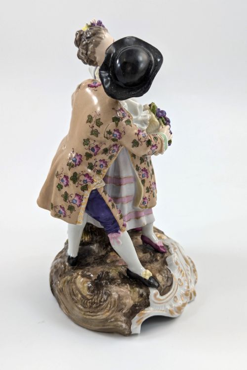 fig 4. Antique Porcelain Figurine Couple, Triebner, Ens & Eckert, Volkstedt, c. 1877-1894.